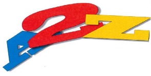 Program logo consisting of a blue A, red 2, and a yellow Z to read A2Z.