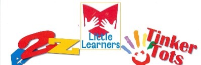 Logos for Perry Cook's early literacy programs, including A2Z, Little Learners, and Tinker Tots.