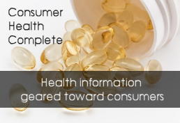 Consumer Health Complete logo, with text reading "health information geared toward consumers"