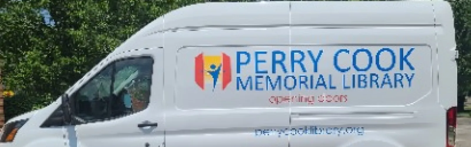 Perry Cook Memorial white transit van.